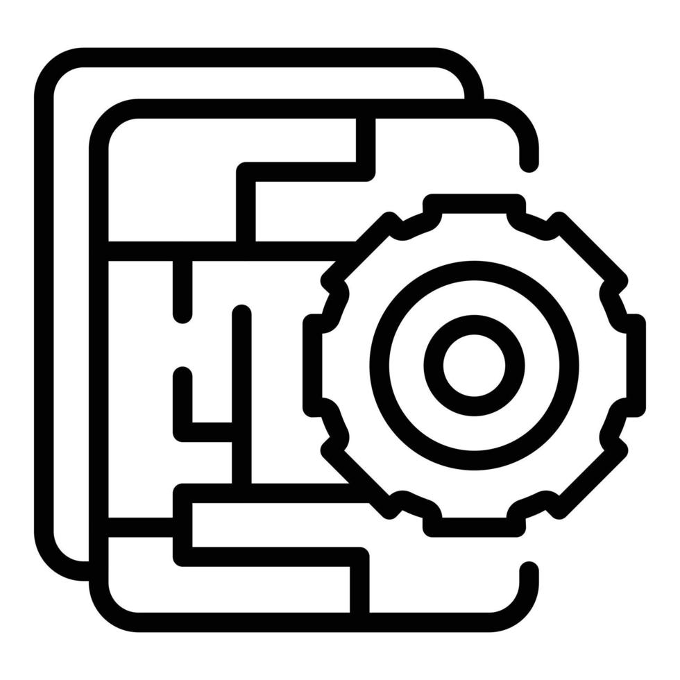 Gear skill icon outline vector. Courage career vector