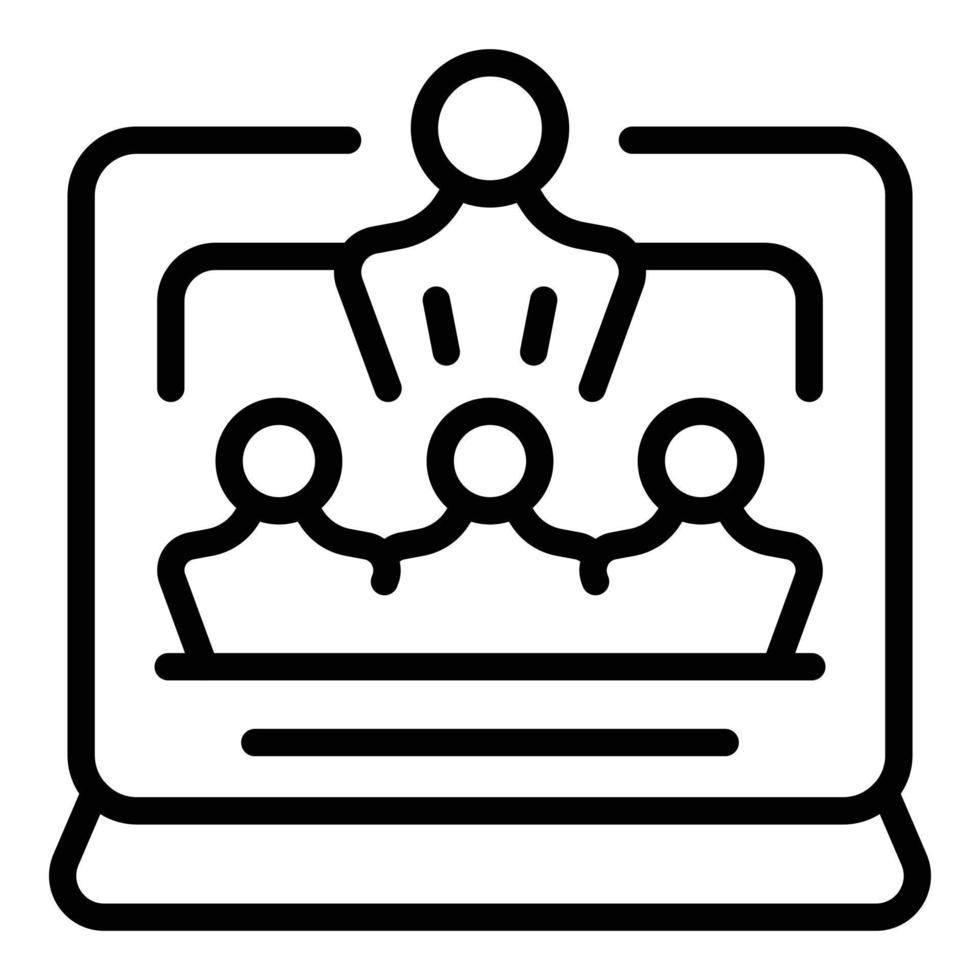 Group online conference icon outline vector. Computer office vector