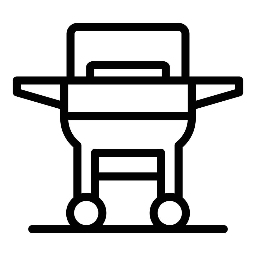 Cart grill icon outline vector. Bbq fire vector