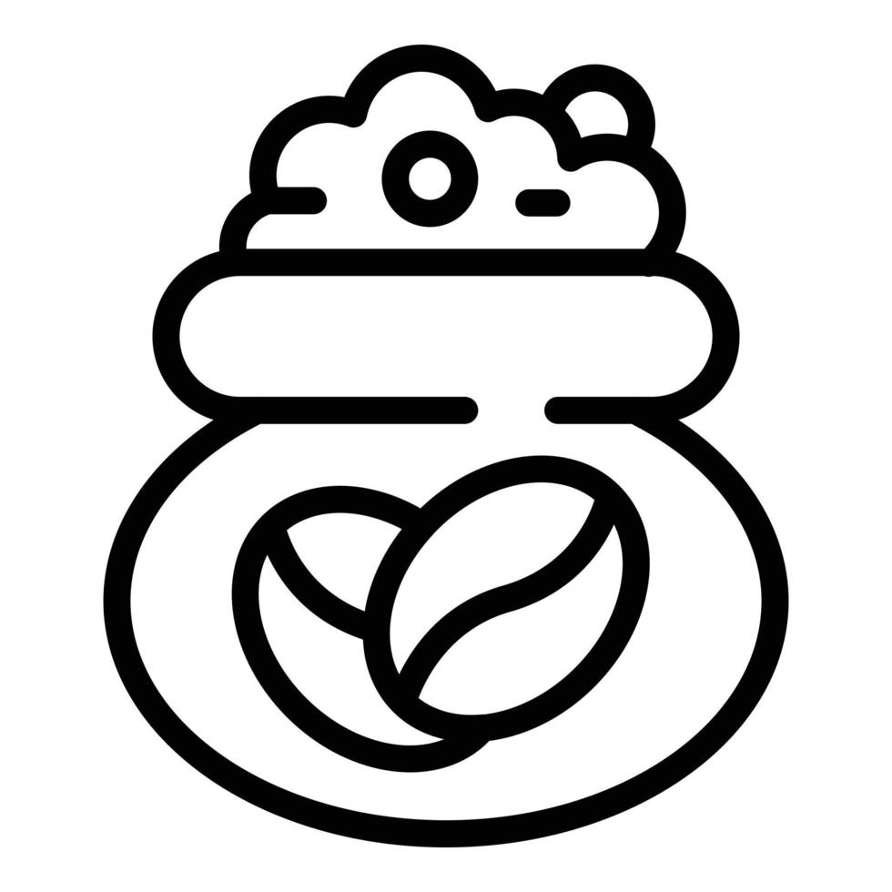 Coffee bean bag icon outline vector. Cezve pot vector