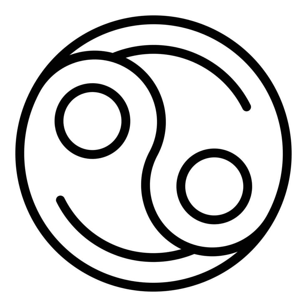 Yin yang meditation icon outline vector. Relax happy vector