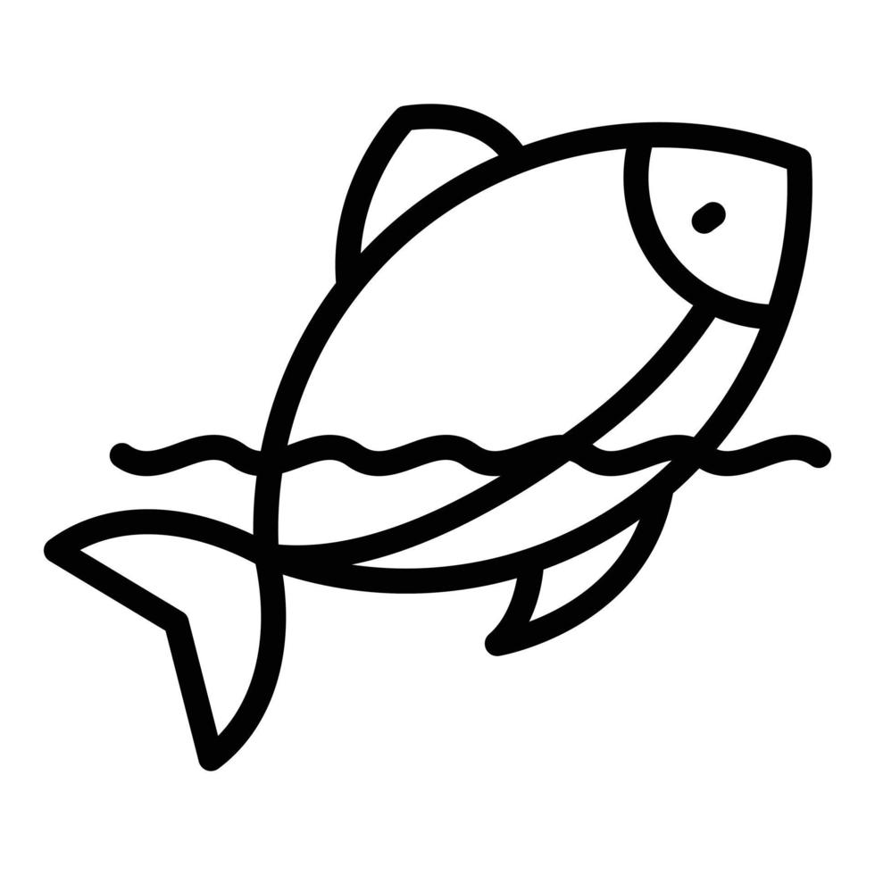 vector de contorno de icono de pesca ecológica. viajes de naturaleza