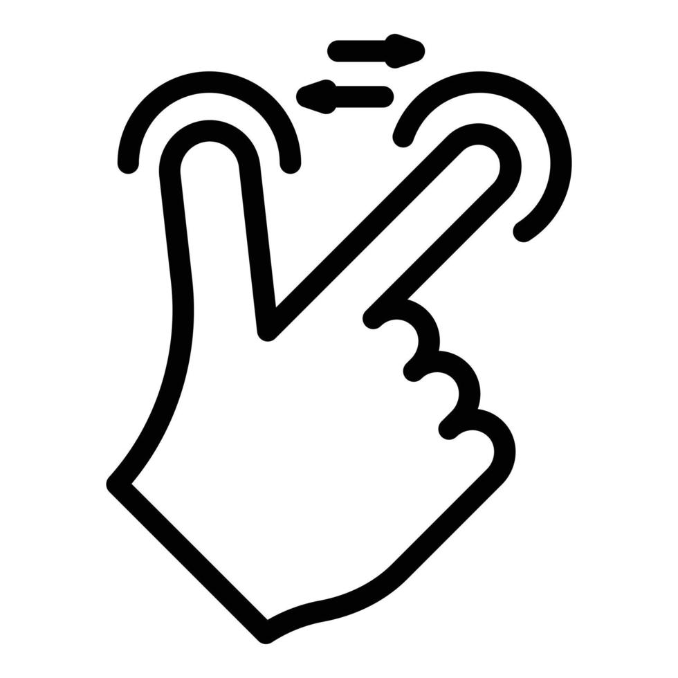Slide touch icon outline vector. App hand vector