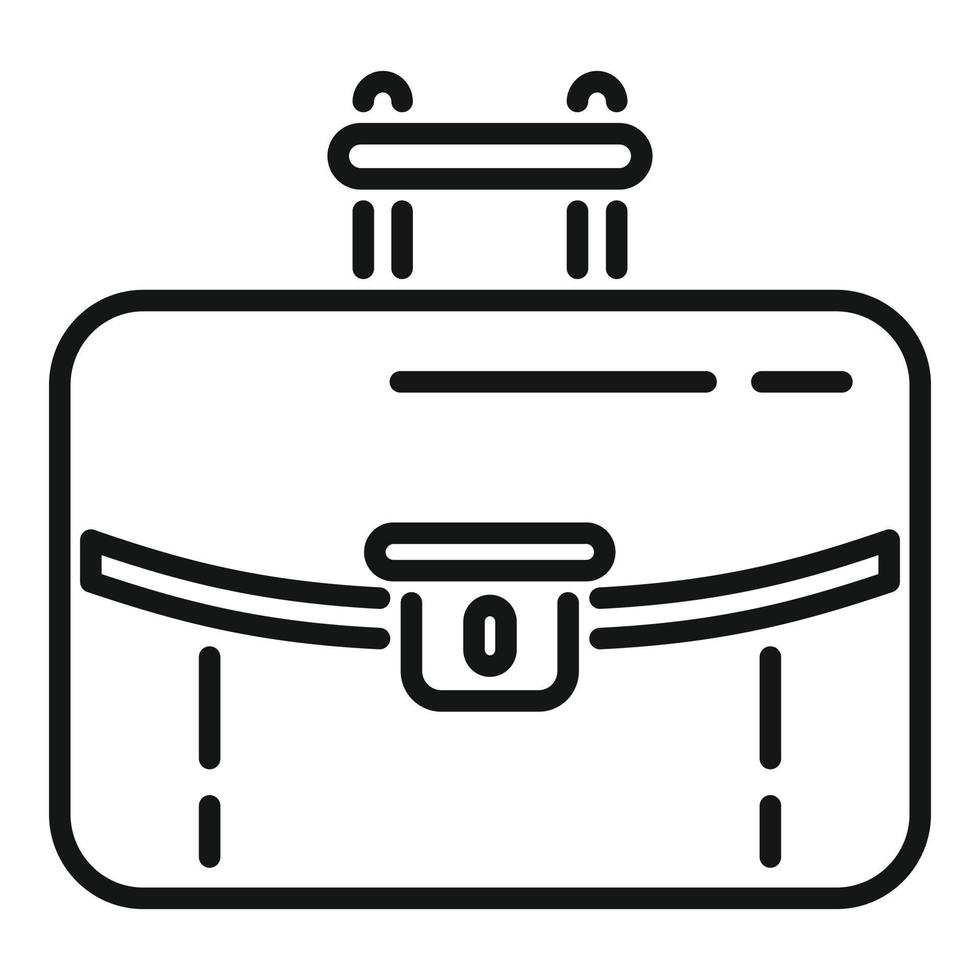 Briefcase bag icon outline vector. Work case vector