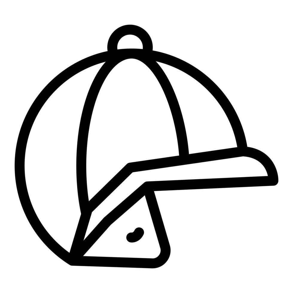vector de contorno de icono de casco de jockey de plástico. carrera deportiva