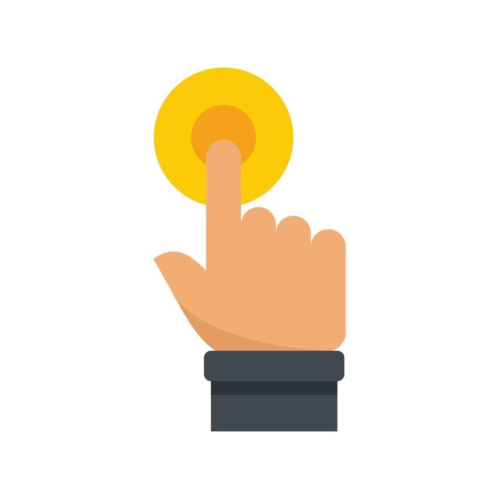 Request touch finger icon flat isolated vector