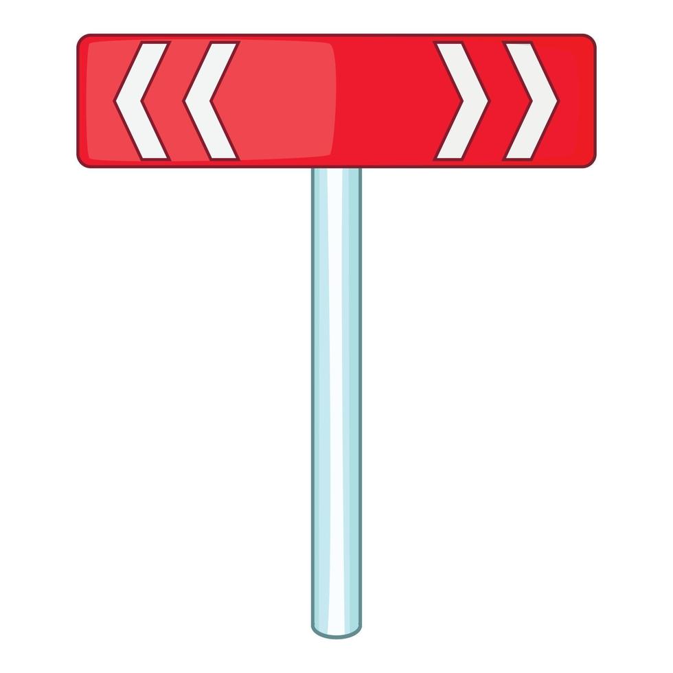 Red road sign direction pointer icon cartoon style vector