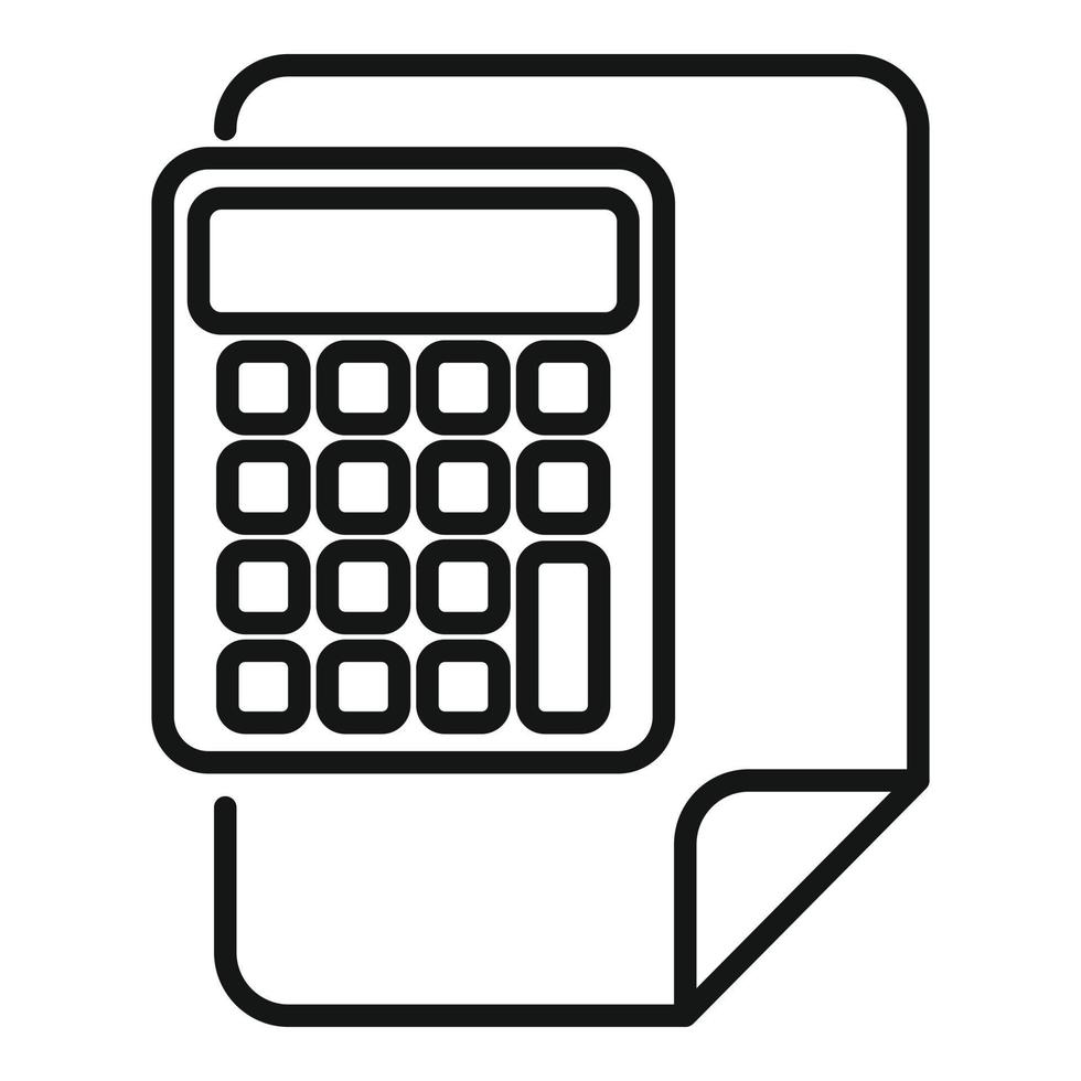 vector de contorno de icono de experiencia de calculadora. experto en negocios