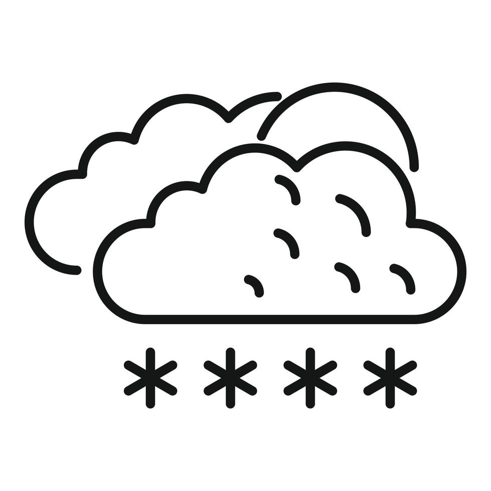 Cloudy snow icon outline vector. Weather cloud vector