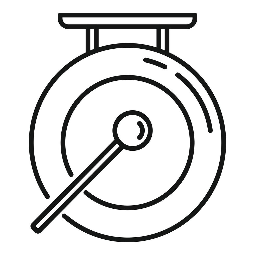 Signal gong icon outline vector. Asian bell vector