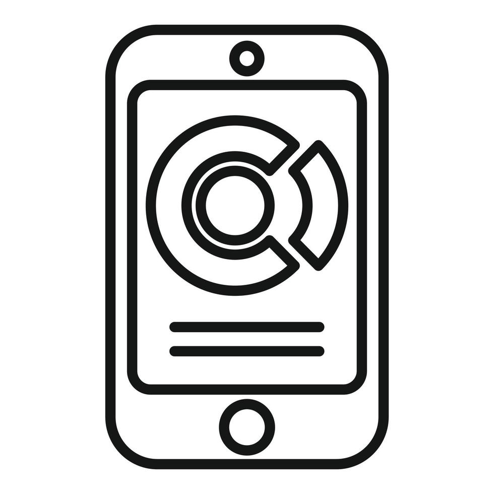Phone market segmentation icon outline vector. Segment target vector