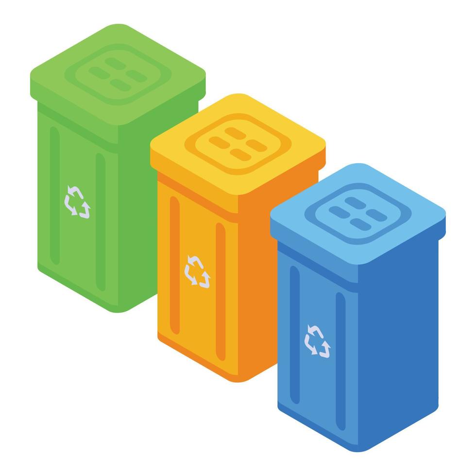 Recycle box icon isometric vector. Eco reuse vector