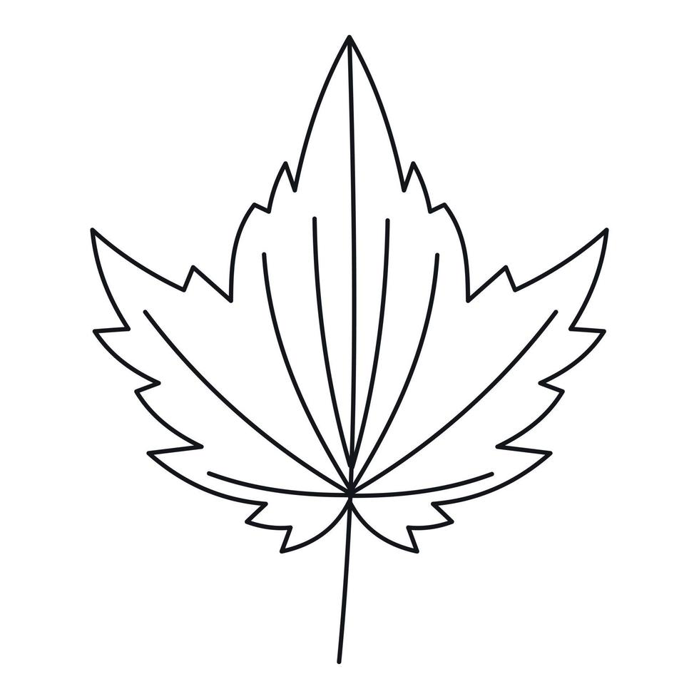 Big leaf icon, outline style vector