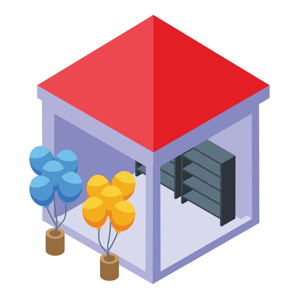 Seller balloon shelter icon isometric vector. Nature circus vector