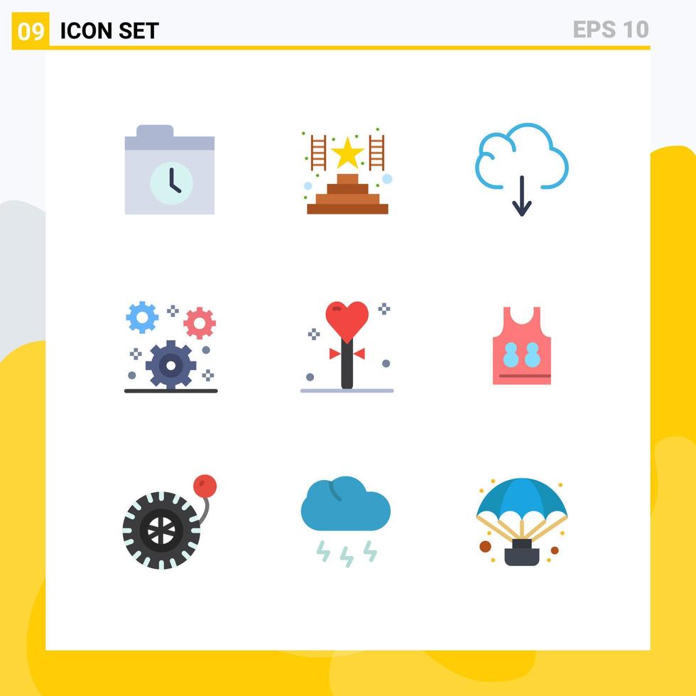 9 Thematic Vector Flat Colors and Editable Symbols of stick heart download event setting Editable Vector Design Elements