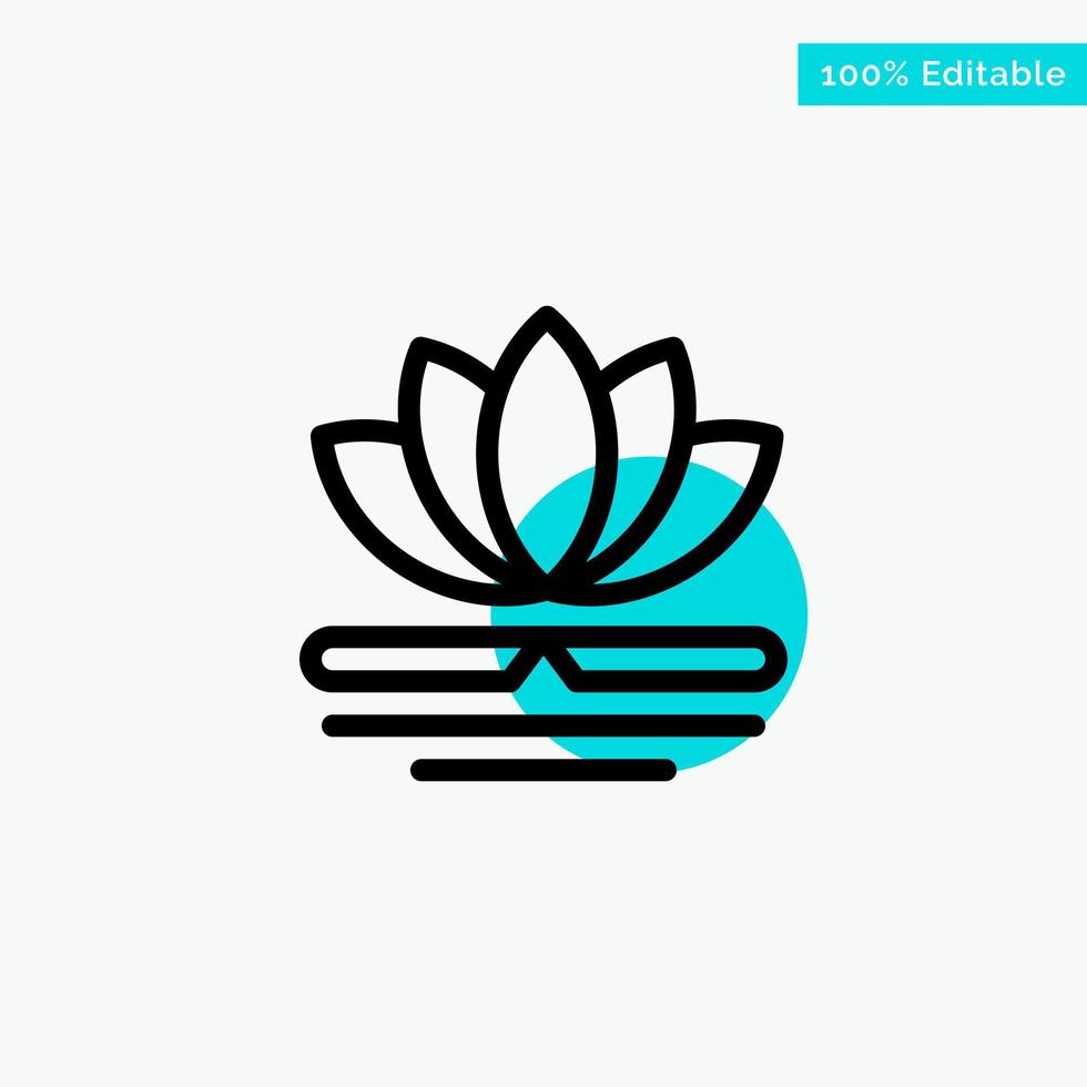 flor spa masaje chino turquesa resaltar círculo punto vector icono
