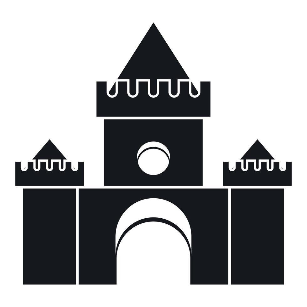 icono de castillo de cuento de hadas, estilo simple vector