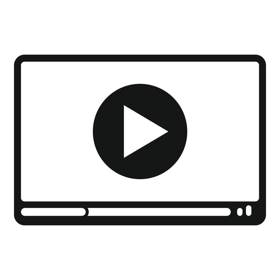 Video player icon simple vector. Ui screen play vector