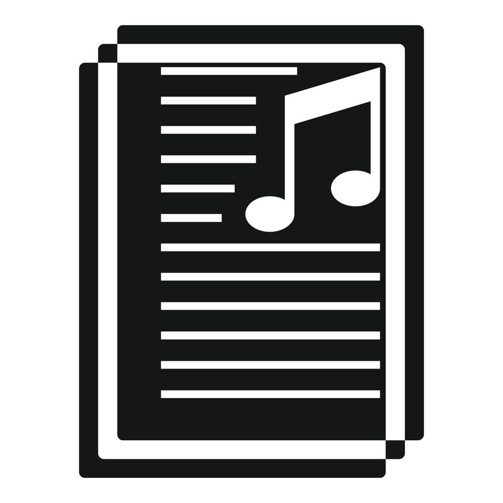 icono de texto de lista de reproducción vector simple. lista de canciones musicales
