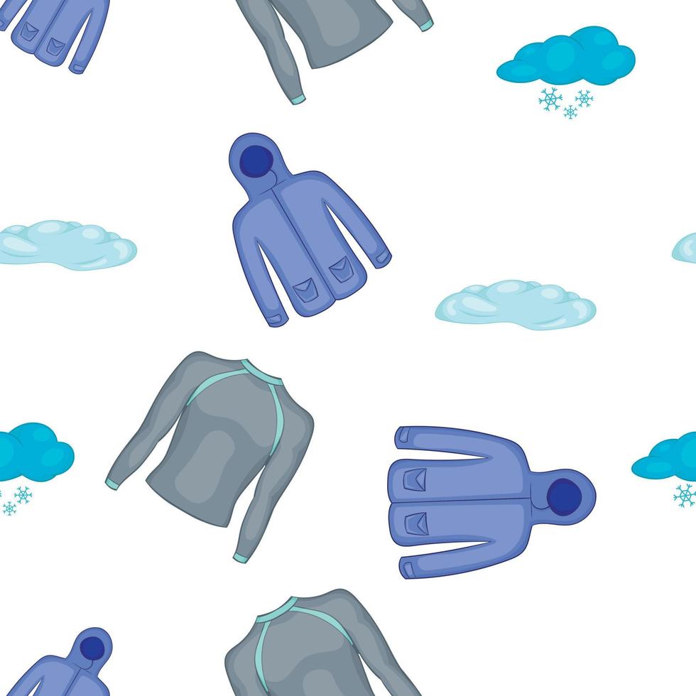 Winter clothes pattern, cartoon style vector