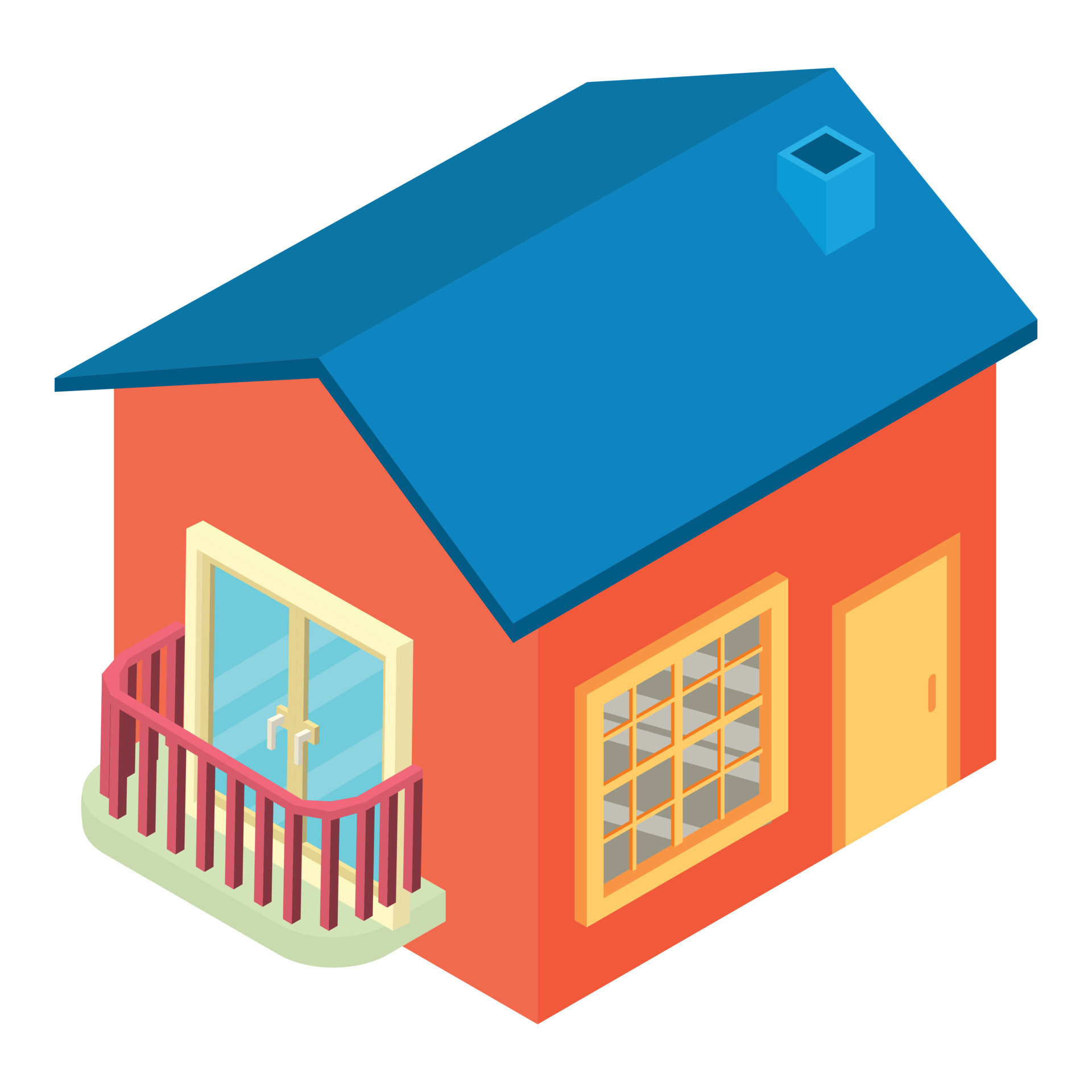 Toy house icon isometric vector. New one story children house with chimney icon 14985845 Vector