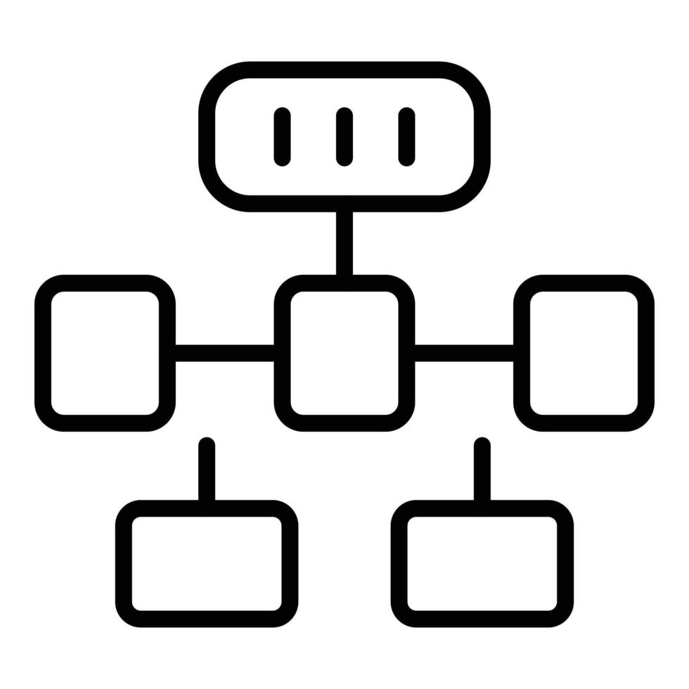 Flow scheme icon outline vector. Workflow process vector