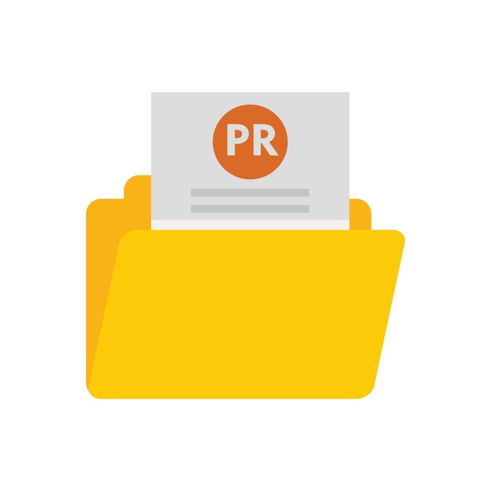 Pr doc folder icon flat isolated vector