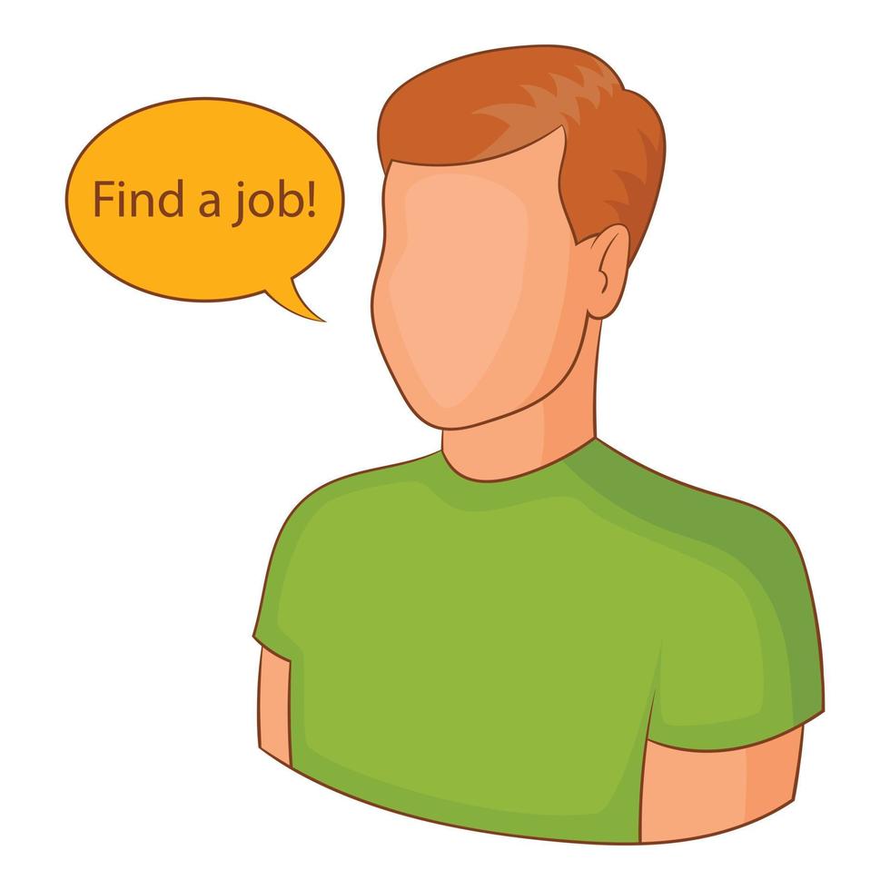 Find a job icon, cartoon style vector