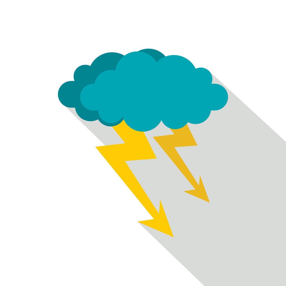 Cloud storm icon, flat style vector