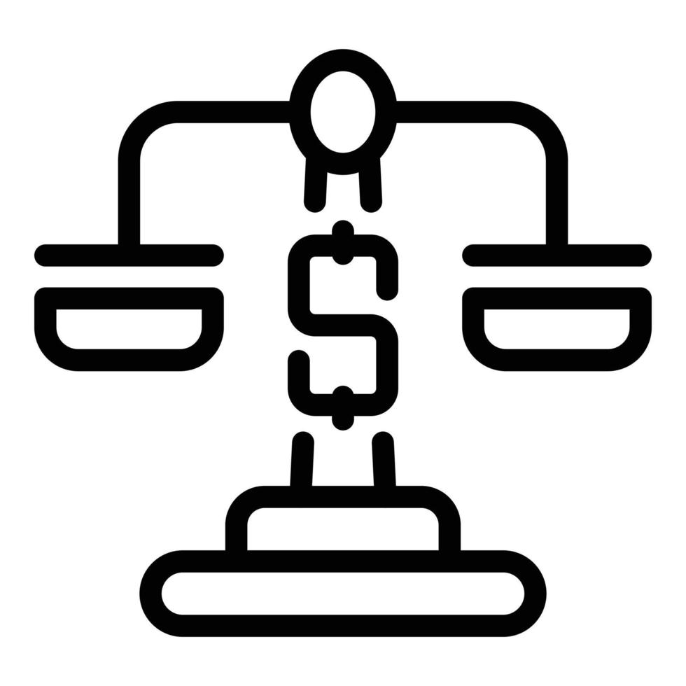 Balance money icon outline vector. Credit lender vector