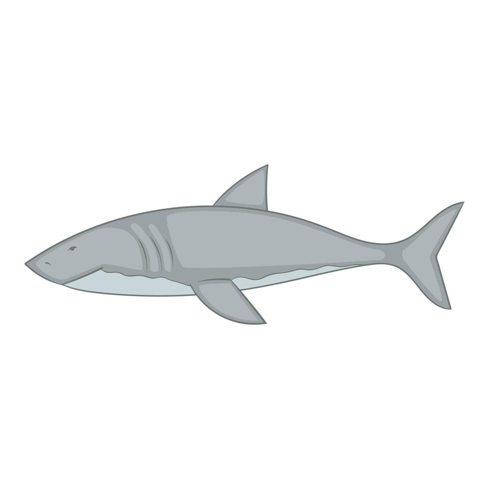 icono de tiburón, estilo de dibujos animados vector