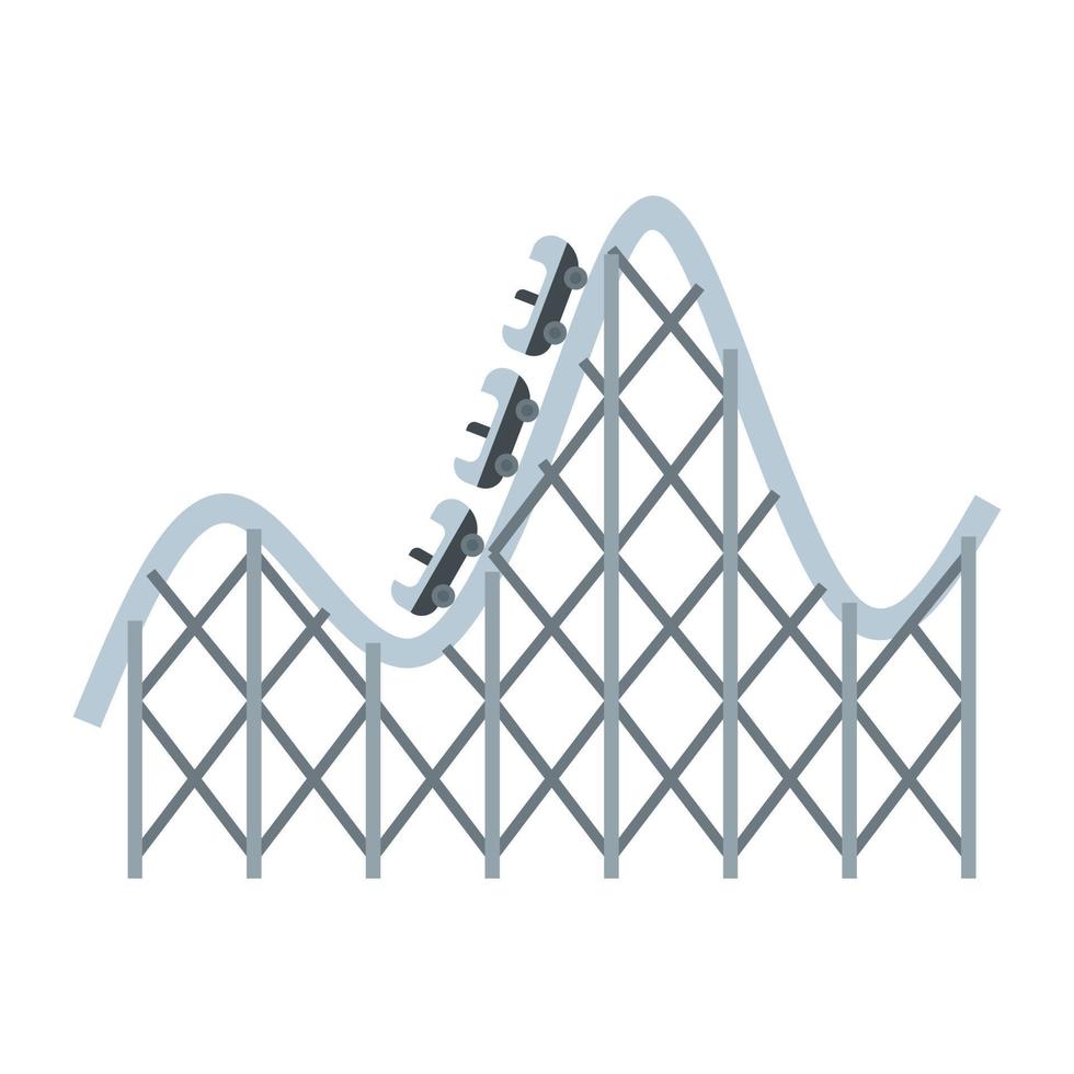 montaña rusa aventura icono plano aislado vector