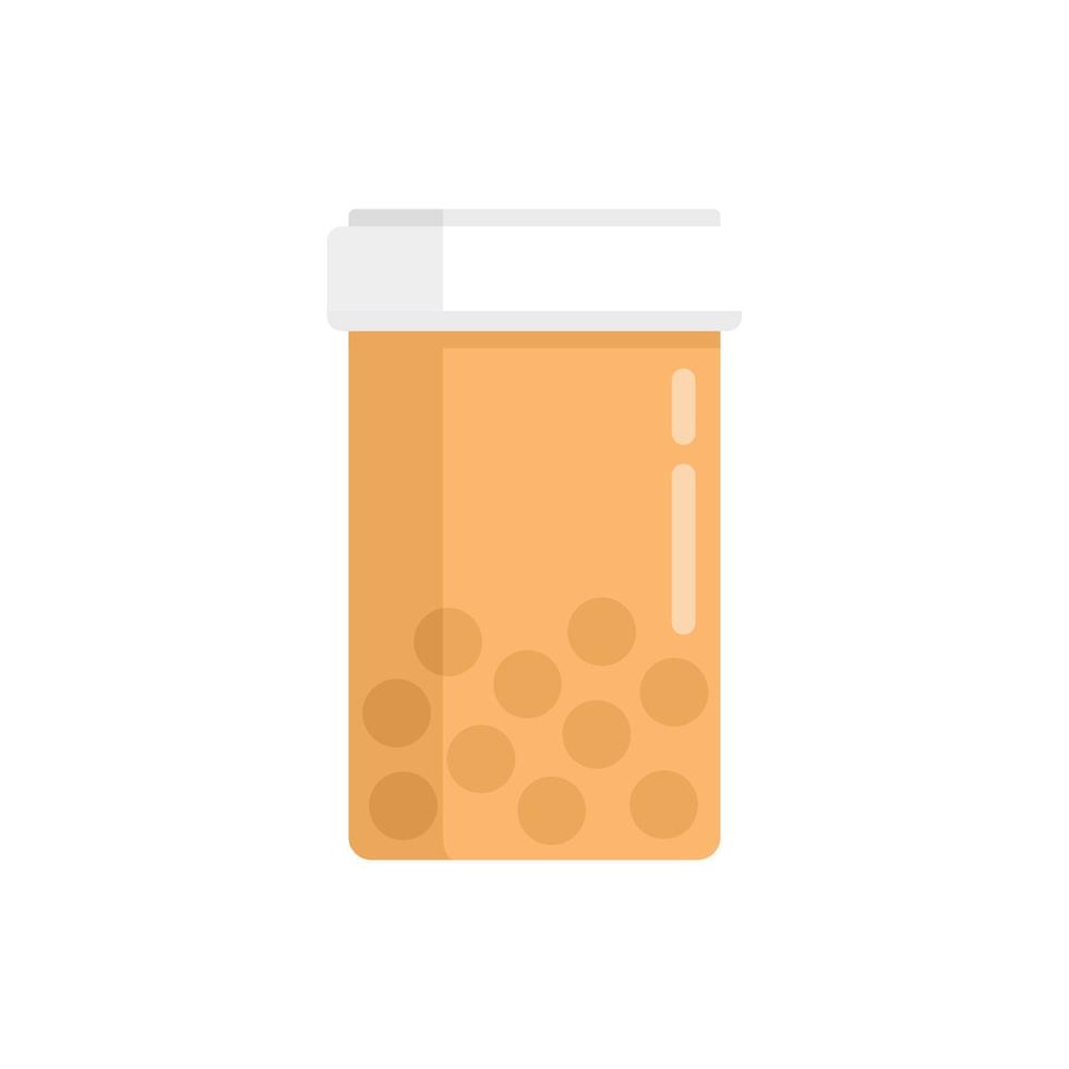 Pill jar icon flat isolated vector