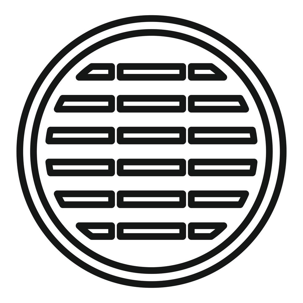 Canalization manhole icon outline vector. City road vector