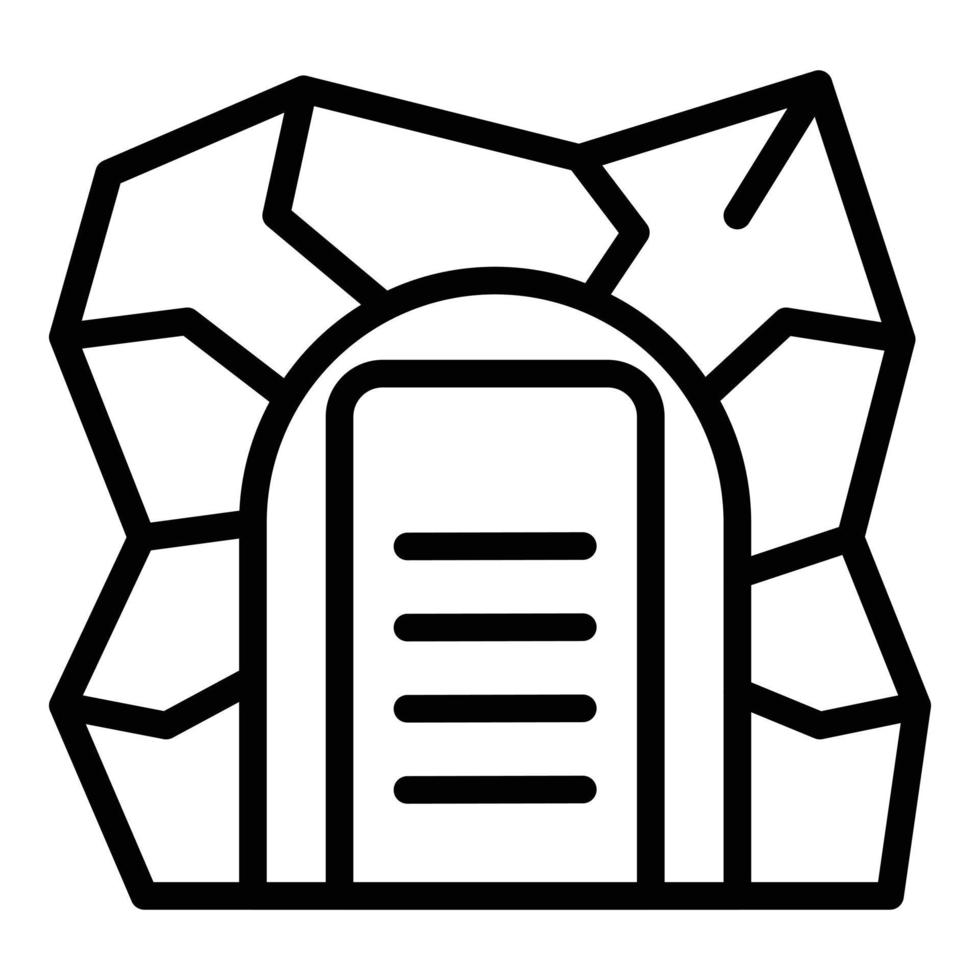 Diamond mine icon outline vector. Game golden vector