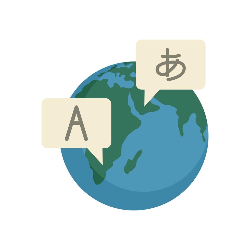 Global foreign language icon flat isolated vector