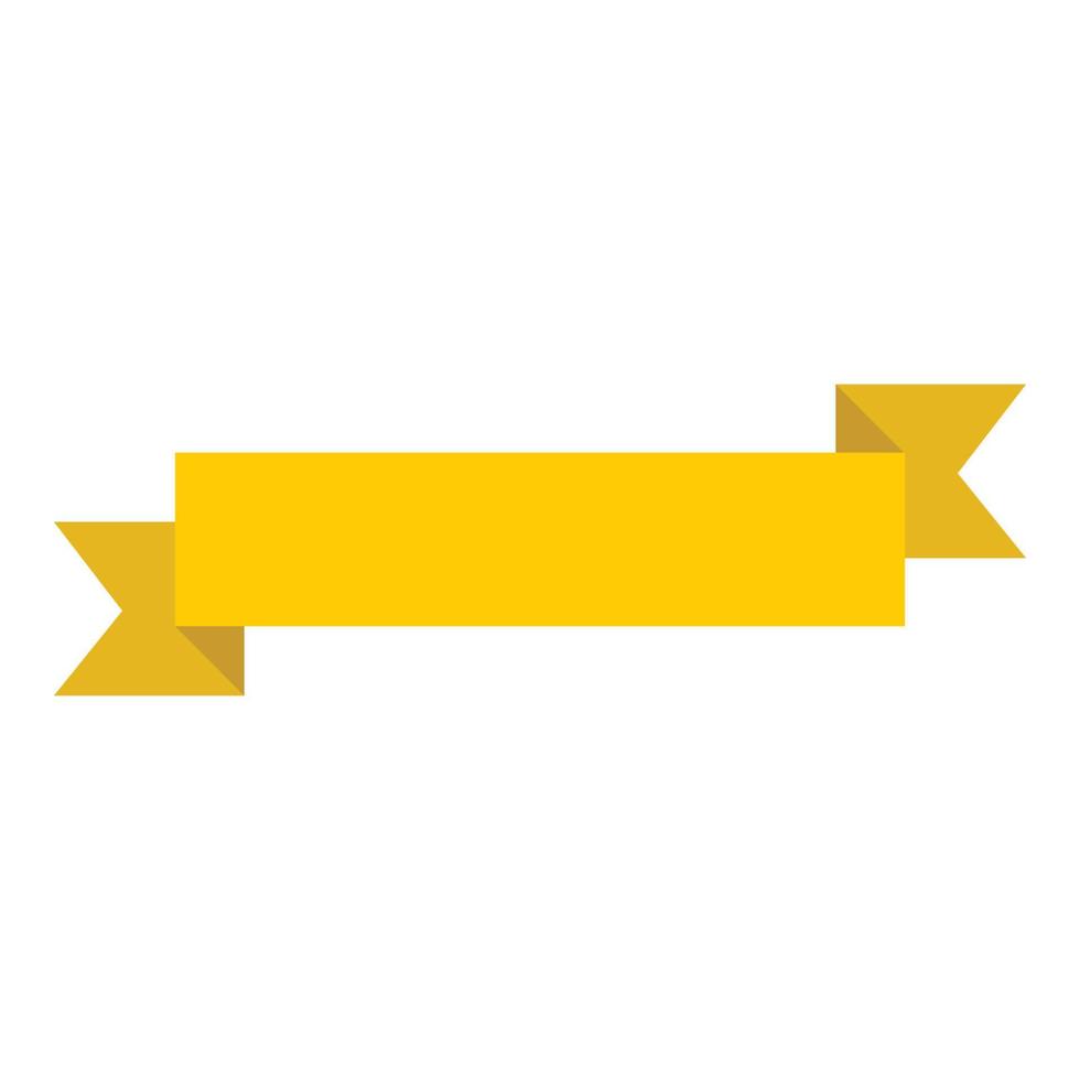 Yellow ribbon icon, flat style vector