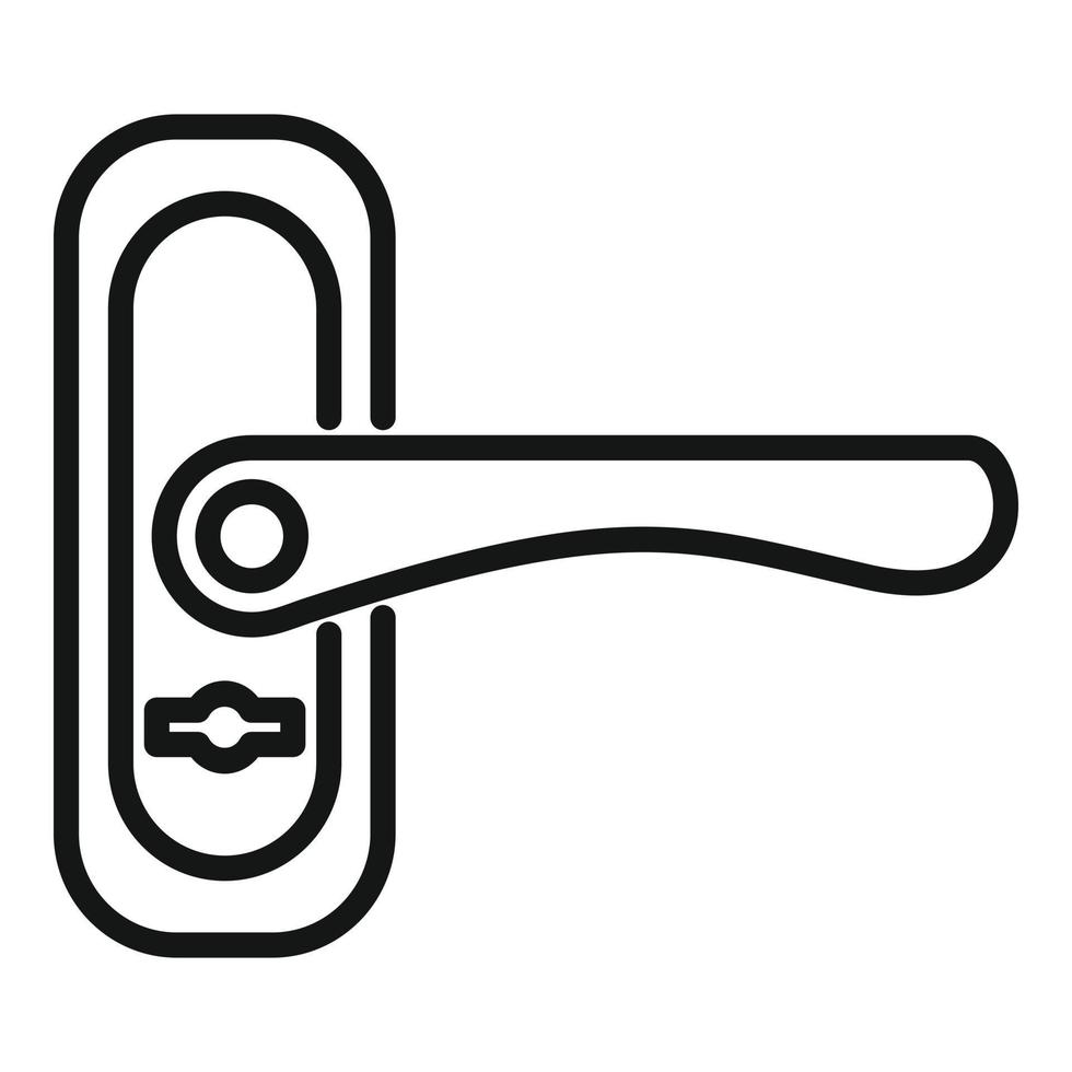 vector de contorno del icono de la manija de la puerta de la casa. perilla de bloqueo