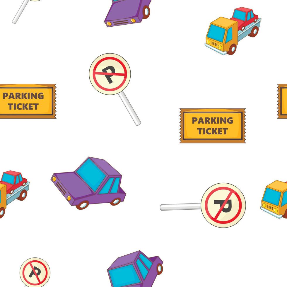 Valet parking pattern, cartoon style vector