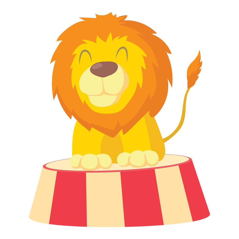 icono de león de circo, estilo de dibujos animados vector