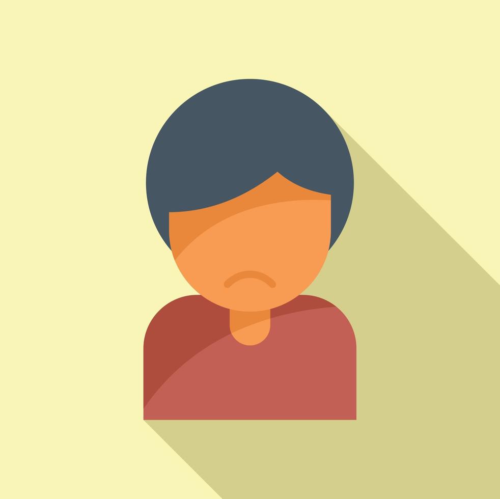 Sad person icon flat vector. Negative business vector