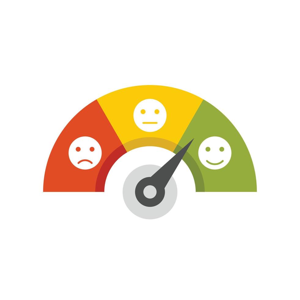 Smiling credit score icon flat isolated vector