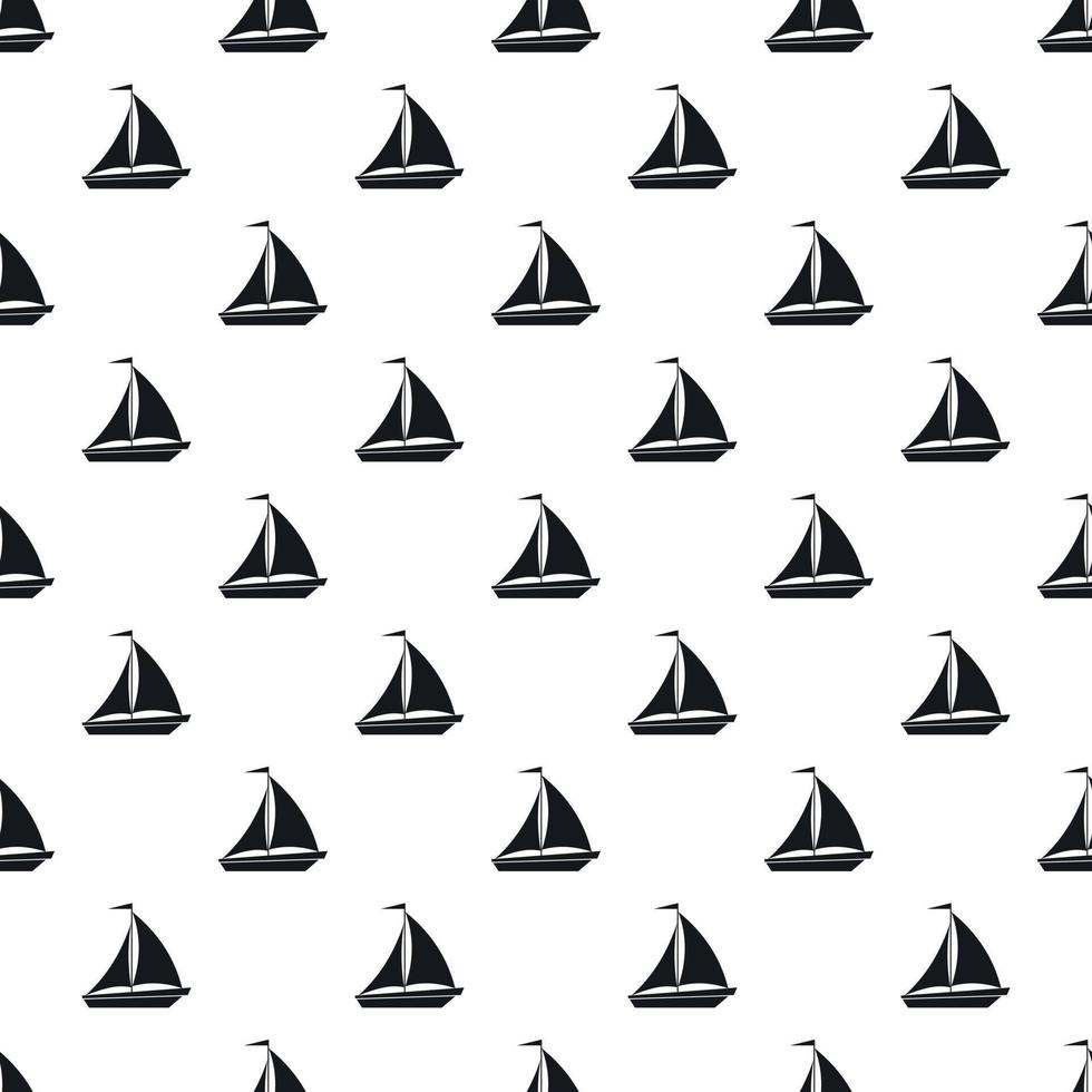 Boat with sails pattern, simple style vector