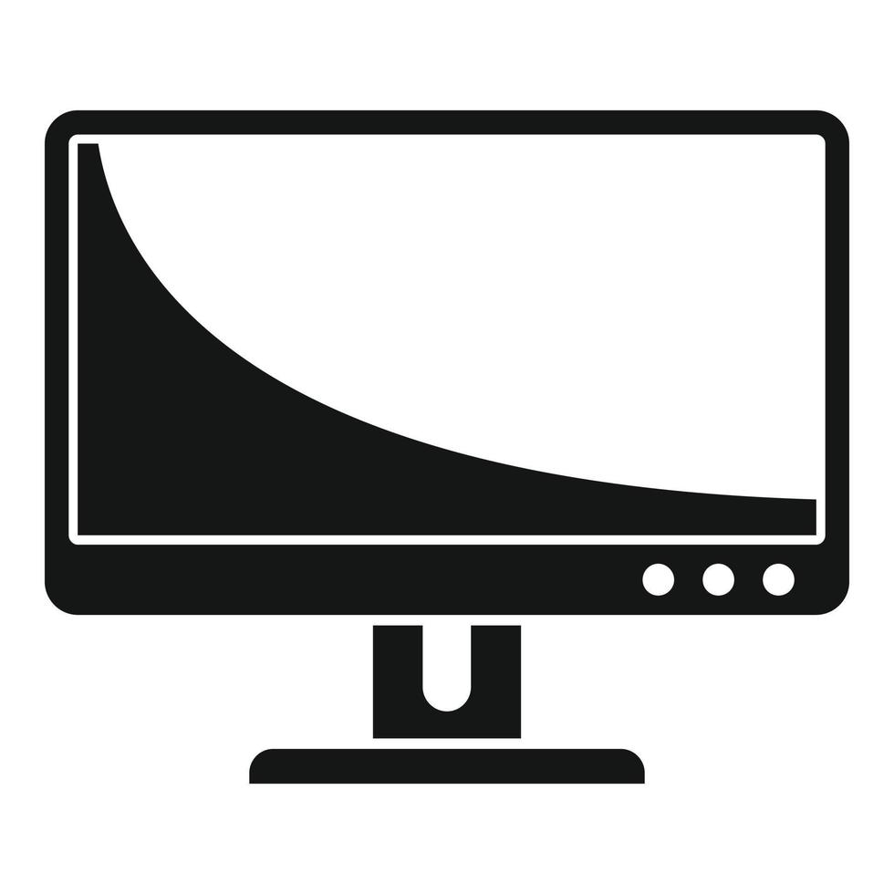 Office monitor icon simple vector. Screen computer vector