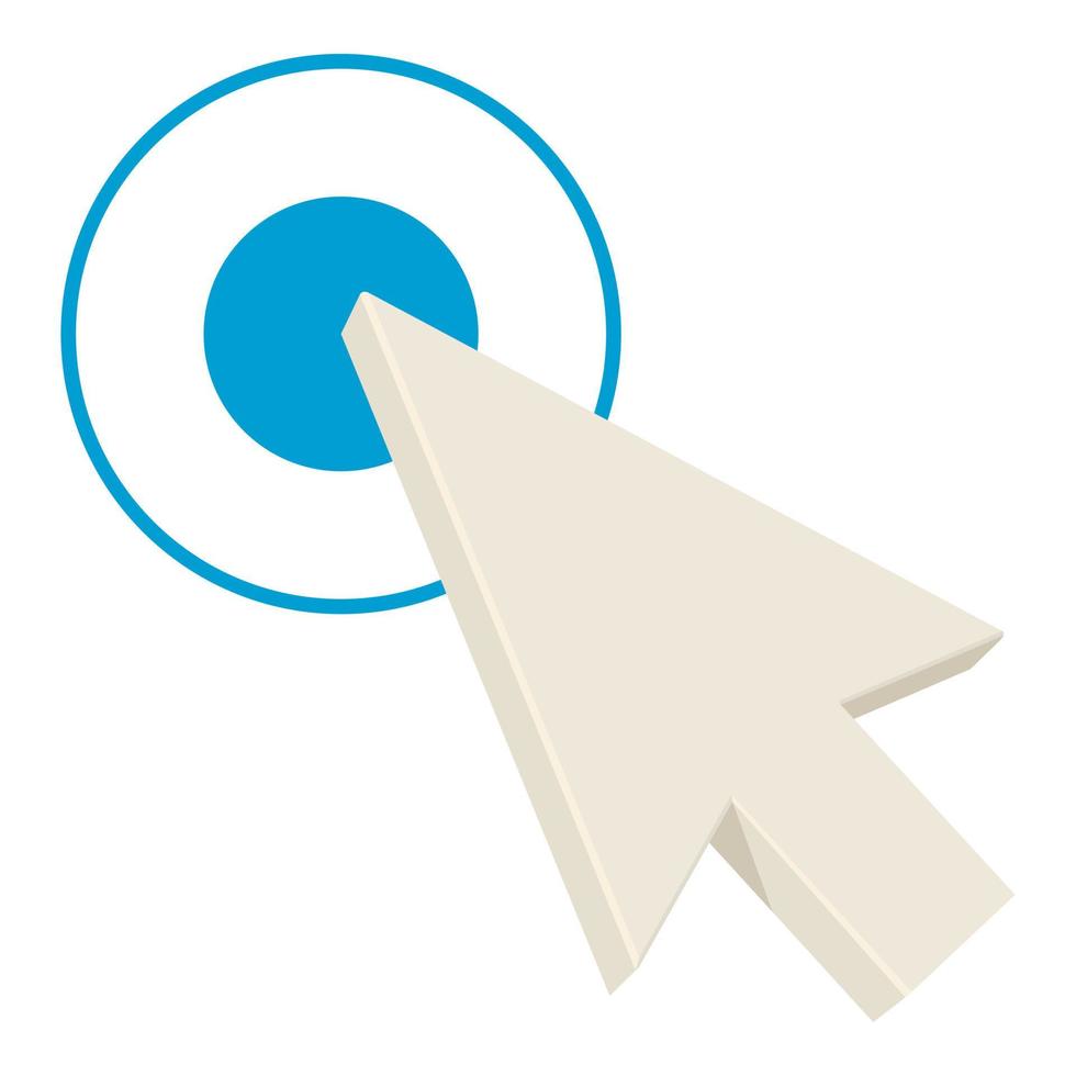 Screen arrow icon, cartoon style vector