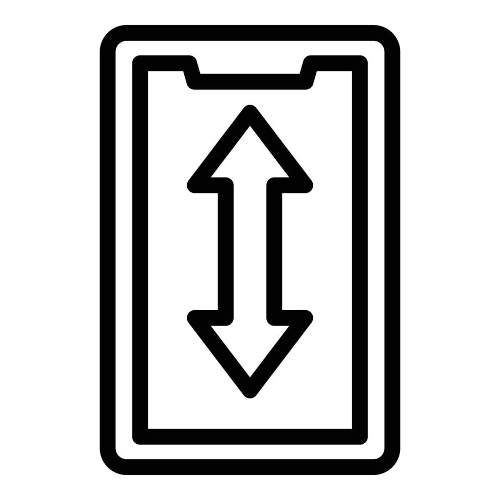 Smartphone display icon outline vector. Screen touch vector