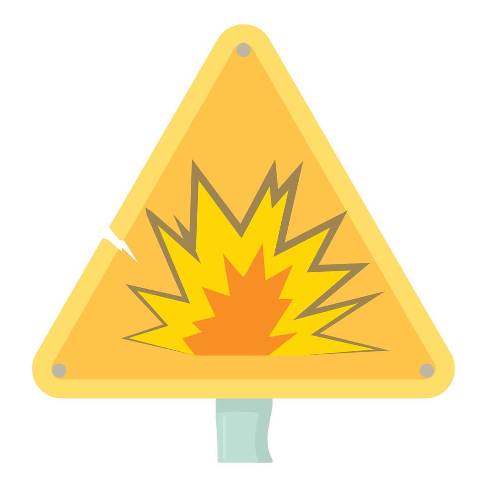 Danger sign icon, cartoon style vector