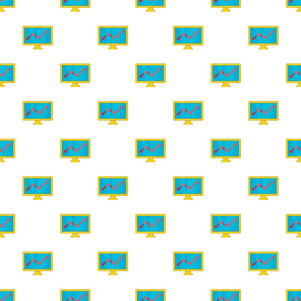 Statistics on monitor pattern, cartoon style vector