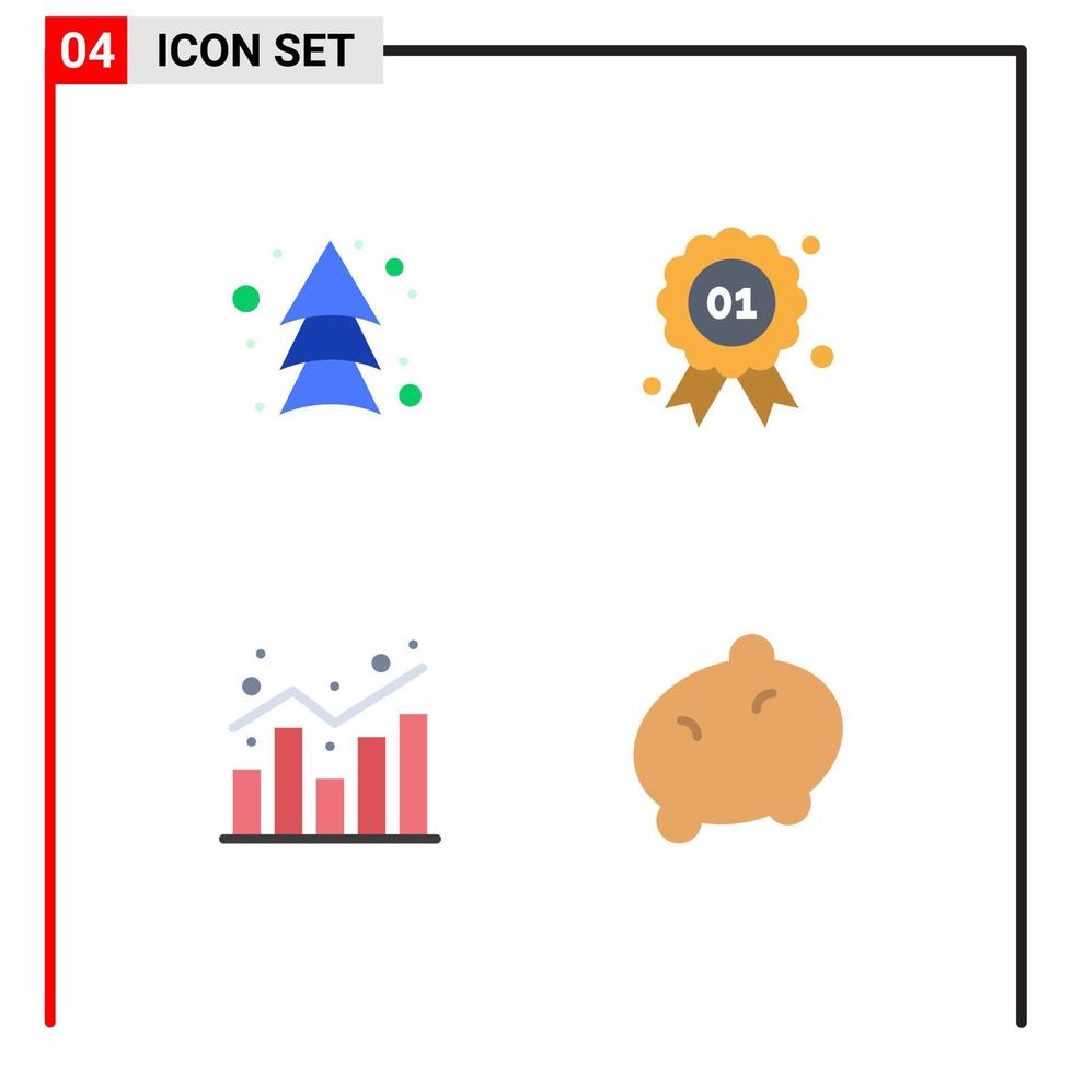 Modern Set of 4 Flat Icons and symbols such as arrow chart direction quality shopping Editable Vector Design Elements