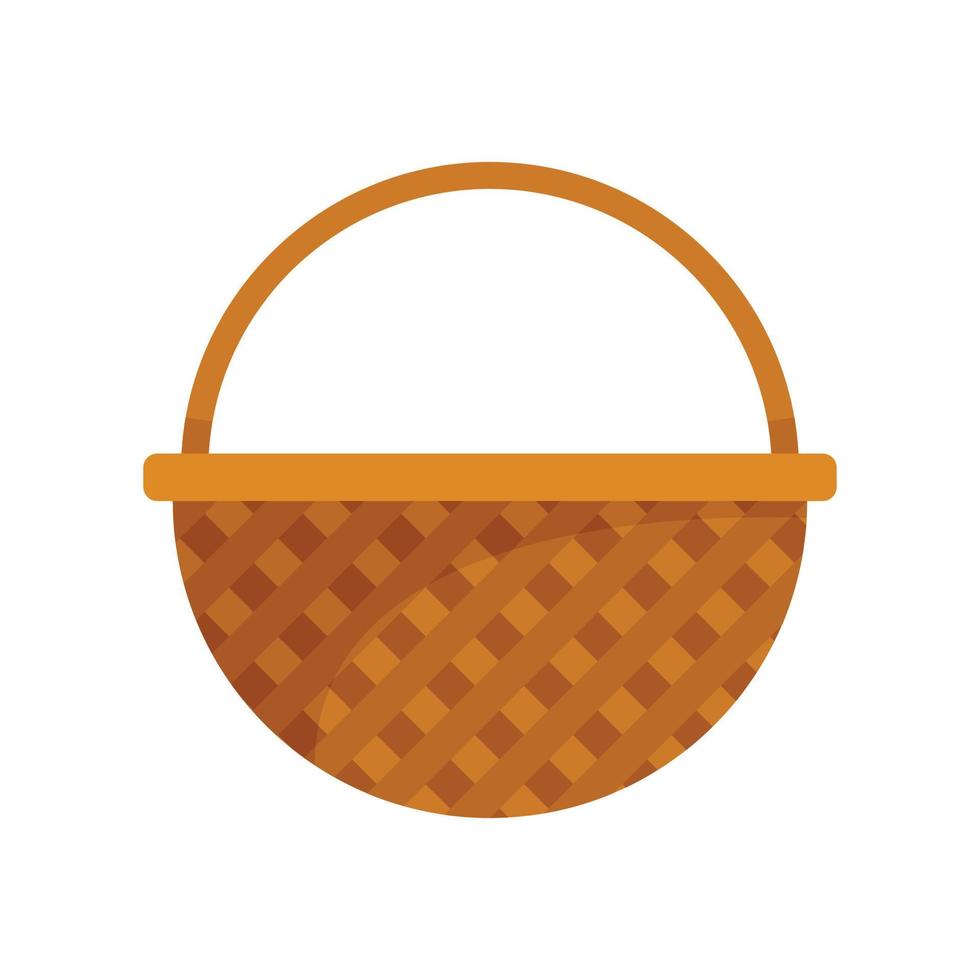 Container wicker icon flat isolated vector